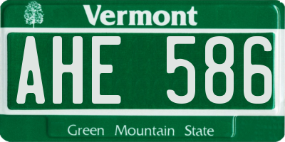 VT license plate AHE586