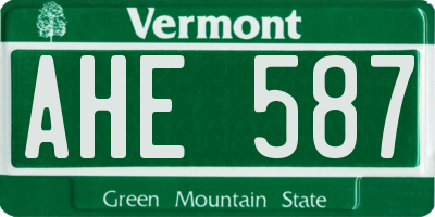 VT license plate AHE587