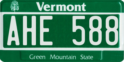 VT license plate AHE588