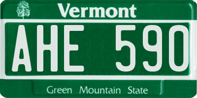 VT license plate AHE590