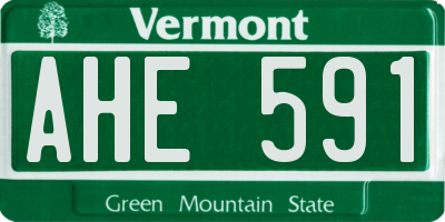 VT license plate AHE591