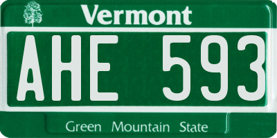 VT license plate AHE593