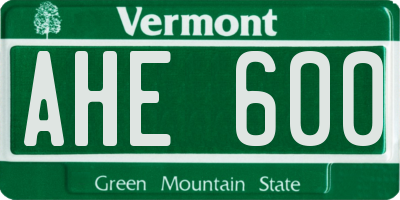 VT license plate AHE600