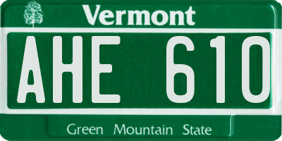 VT license plate AHE610