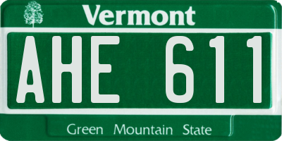 VT license plate AHE611