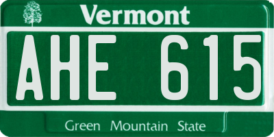 VT license plate AHE615