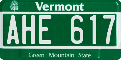 VT license plate AHE617