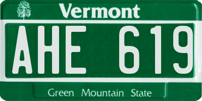 VT license plate AHE619