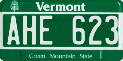 VT license plate AHE623