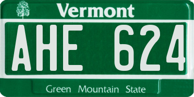 VT license plate AHE624