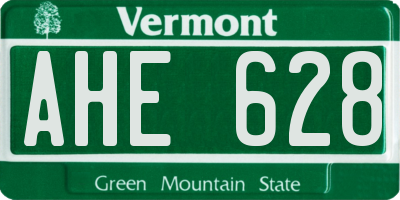 VT license plate AHE628