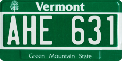 VT license plate AHE631