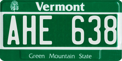 VT license plate AHE638
