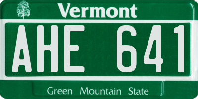 VT license plate AHE641