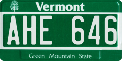 VT license plate AHE646