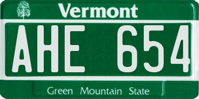 VT license plate AHE654