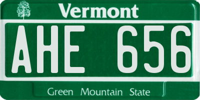 VT license plate AHE656