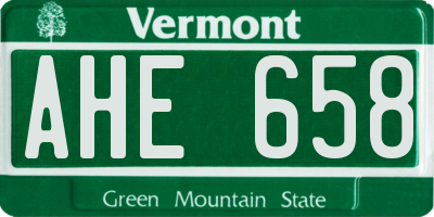 VT license plate AHE658