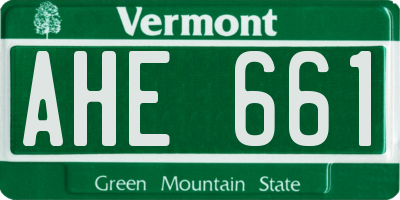 VT license plate AHE661