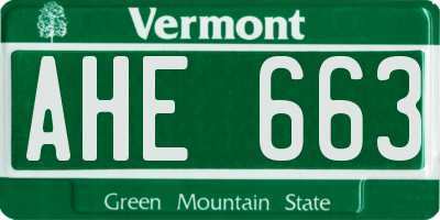VT license plate AHE663