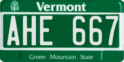 VT license plate AHE667