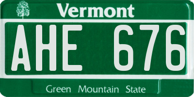 VT license plate AHE676