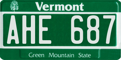 VT license plate AHE687