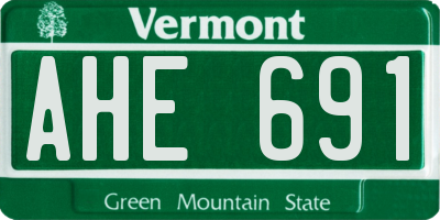VT license plate AHE691
