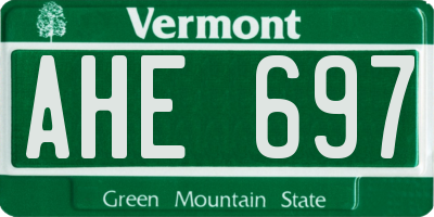 VT license plate AHE697