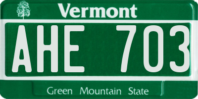 VT license plate AHE703