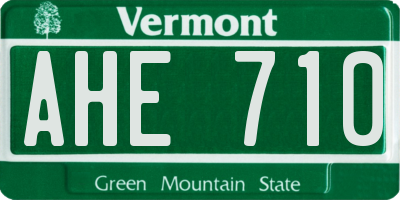 VT license plate AHE710