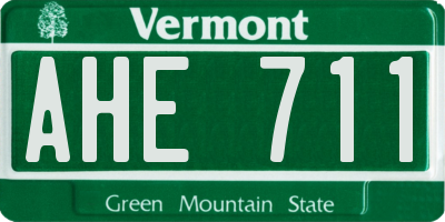 VT license plate AHE711