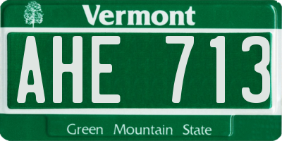 VT license plate AHE713