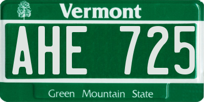 VT license plate AHE725
