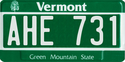 VT license plate AHE731