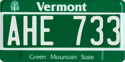 VT license plate AHE733