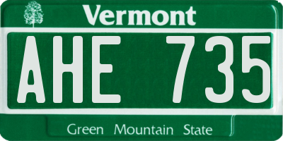 VT license plate AHE735
