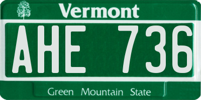 VT license plate AHE736