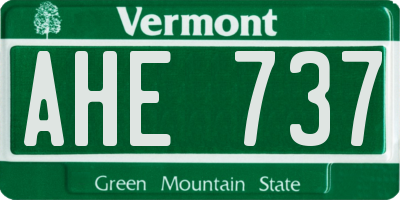 VT license plate AHE737