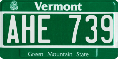 VT license plate AHE739