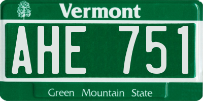 VT license plate AHE751