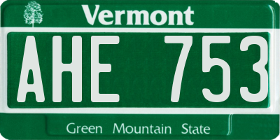 VT license plate AHE753