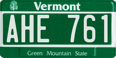VT license plate AHE761