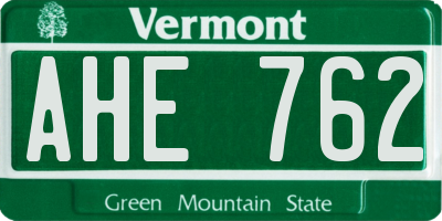 VT license plate AHE762