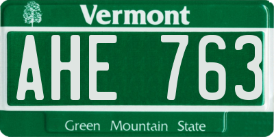 VT license plate AHE763