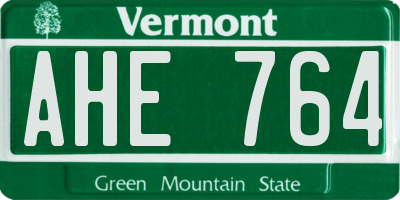 VT license plate AHE764