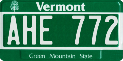 VT license plate AHE772