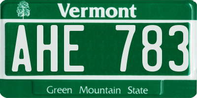 VT license plate AHE783