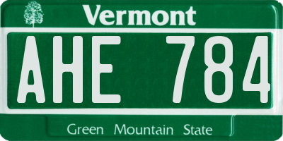 VT license plate AHE784