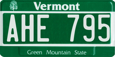 VT license plate AHE795